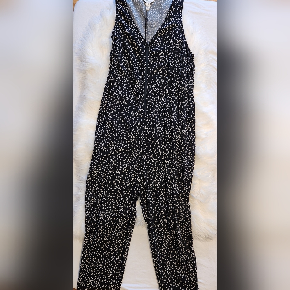 Thyme, black polka-dot jumpsuit, size medium
